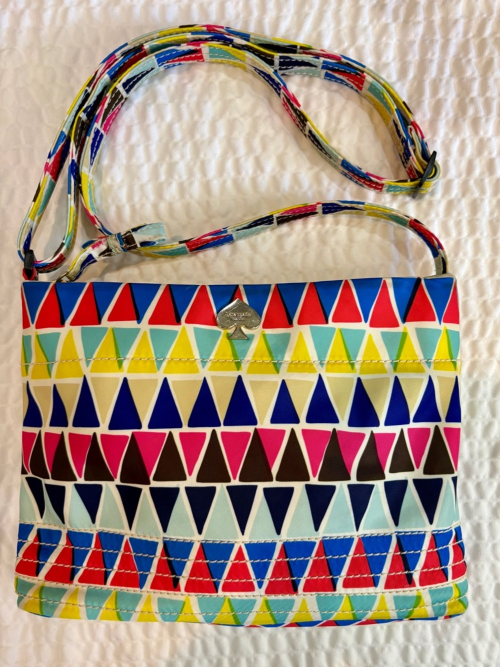 Kate spade Geometric Print Nylon Crossbody Bag